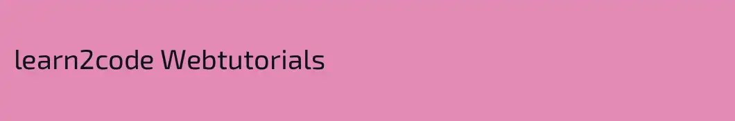 learn2code Webtutorials